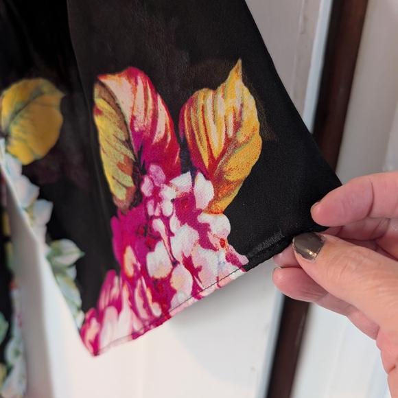 SPENSE Floral Black Women's Top XL - Picture 2 of 4
